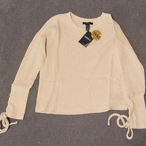 Lace-Up Waffle Knit Top, NEW Forever21